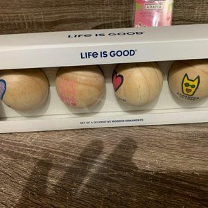Life is Good Love Wooden Ornaments
